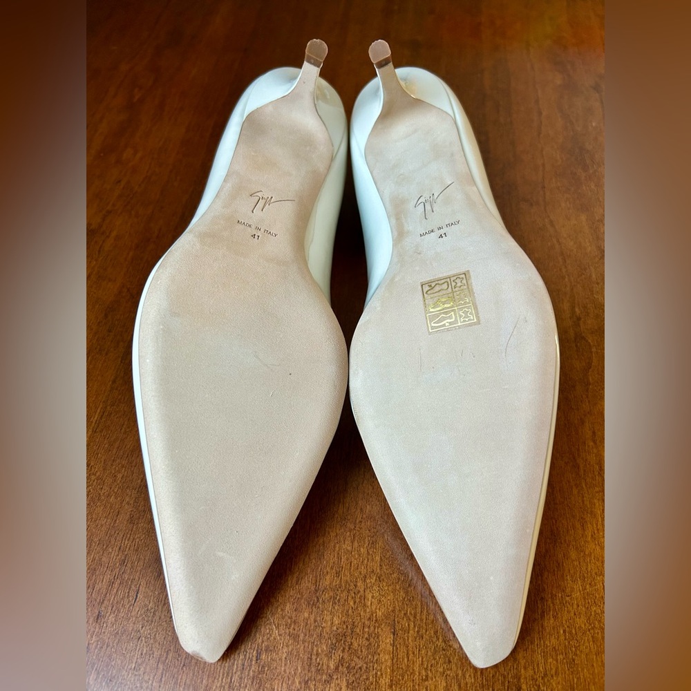 Giuseppe Zanotti Women’s Ivory Patent Leather Pointed Heels Size41/US10-NWOB - Picture 6 of 16